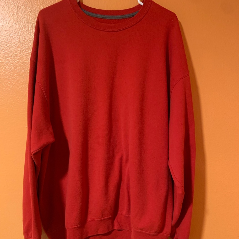 (SIZE 3XL) Red Long Sleeve Fruit of the Loom Sweat Shirt